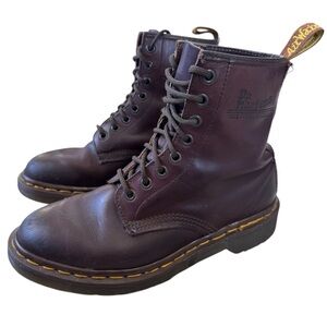 Vtg Dr Martens 1460 Boots 8-Eye Women’s UK 5 US 7 Brown Leather Made In England